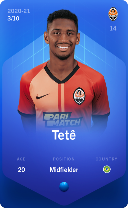 Sorare - Sorare Official - Tetê 2020-21 • Super Rare 3/10 - NFT # 108793889444498653827040596682572393213499516997049565399366041585327454612499