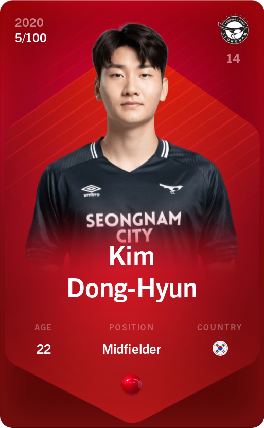 Sorare - Sorare Official - Kim Dong-Hyun 2020-21 • Rare 5/100 - NFT # 111868197033058923126850297036384883239911845154924367197516012851119259031777
