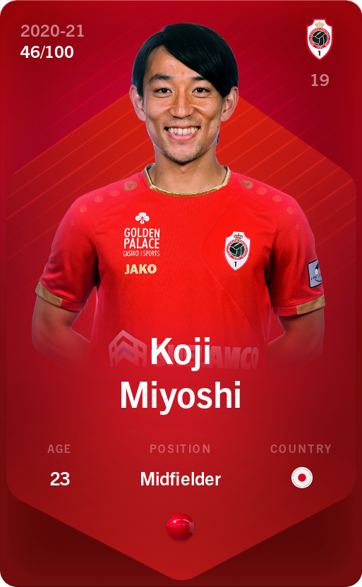 Sorare - Sorare Official - Koji Miyoshi 2020-21 • Rare 46/100 - NFT # 55821751144822661185722125290220323283683088669604588539853670473645346478216