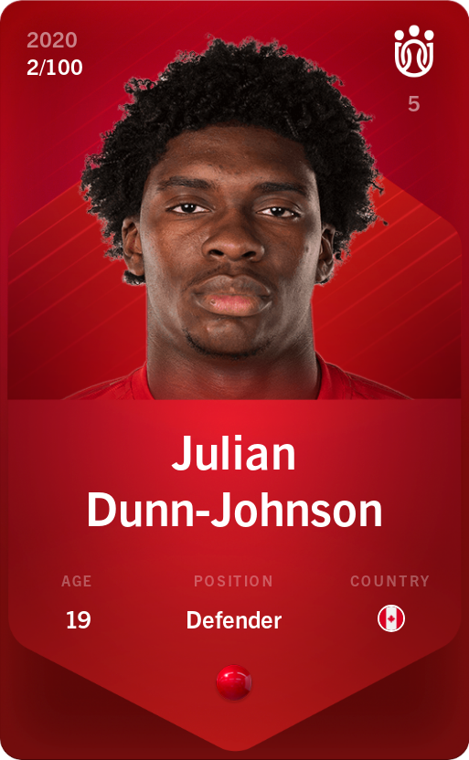 Sorare - Sorare Official - Julian Dunn-Johnson 2020-21 • Rare 2/100 - NFT # 26843089078627092549932628303369724577073555767477143498228162197584043832122