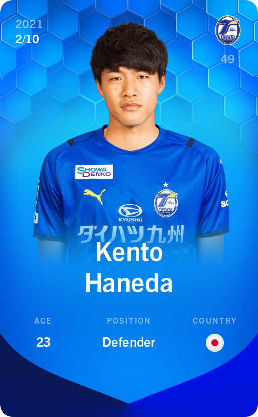 Sorare - Sorare Official - Kento Haneda 2021-22 • Super Rare 2/10 - NFT # 94857229640151757525583705829961210114572390455788016369478689667363657600113