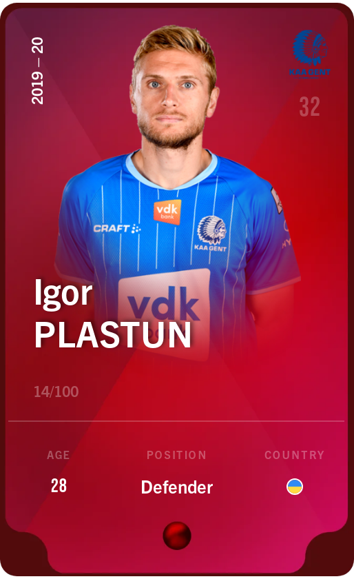 Sorare - Sorare Official - Igor Plastun 2019-20 • Rare 14/100 - NFT # 22761177163785895085032487475173694523998000091196845928677154619371752035707