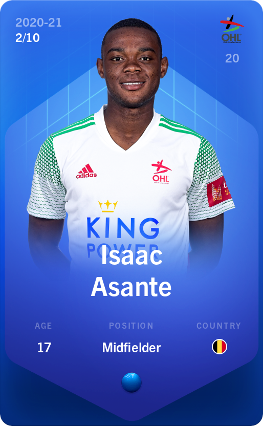 Sorare - Sorare Official - Isaac Asante 2020-21 • Super Rare 2/10 - NFT # 40753186810046235459559697474042671563531587531087118772956984093317218794744