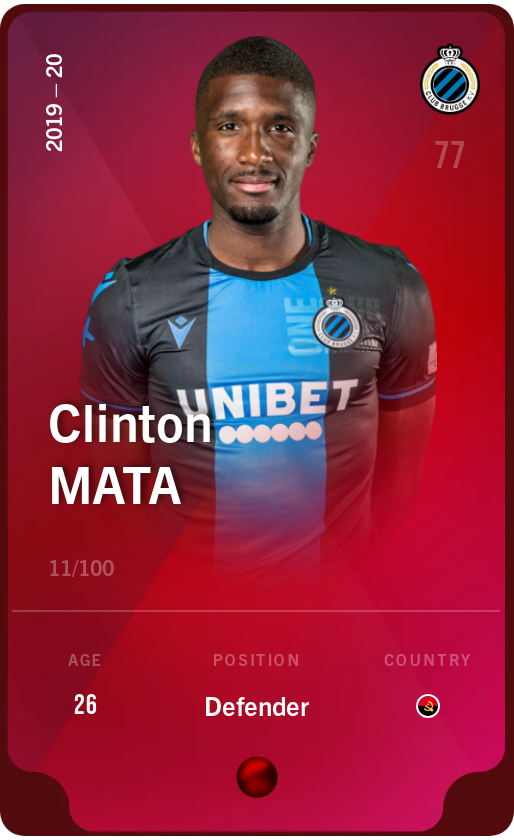Sorare - Sorare Official - Clinton Mata 2019-20 • Rare 11/100 - NFT # 24922809630667113267010090001548007086608701012036089970681514751487382467748