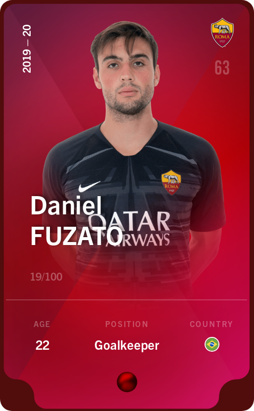 Sorare - Sorare Official - Daniel Fuzato 2019-20 • Rare 19/100 - NFT # 18788810583659123123906616657197467003741504458561068282043309336793839982471
