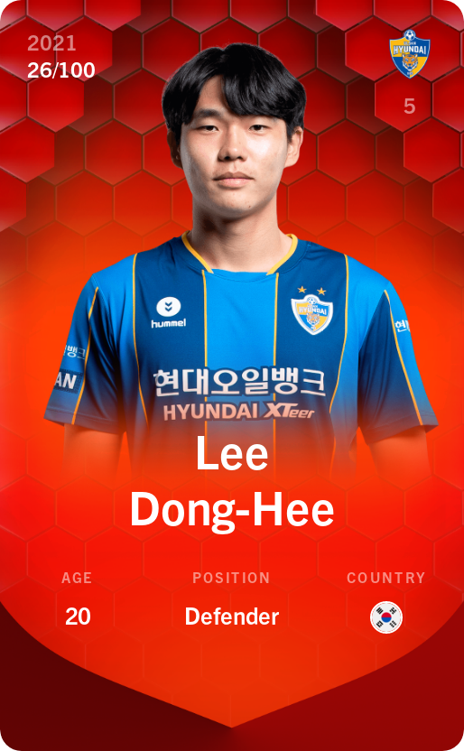 Sorare - Sorare Official - Lee Dong-Hee 2021-22 • Rare 26/100 - NFT # 39637455822317471567946102241814874633946401744905819219092975183722085316952
