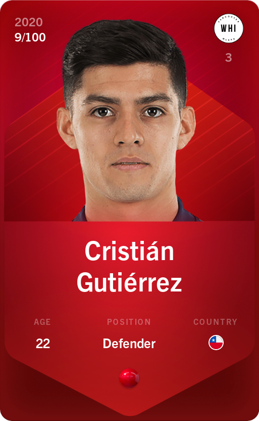 Sorare - Sorare Official - Cristián Gutiérrez 2020-21 • Rare 9/100 - NFT # 17614793400040059588103630834281933440529254551869793591805846173302603472316