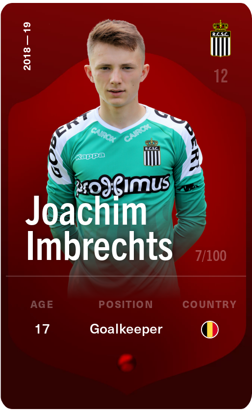 Sorare - Sorare Official - Joachim Imbrechts 2018-19 • Rare 7/100 - NFT # 31431036223330345291615473447264843309019549145312663099953820383925218223474