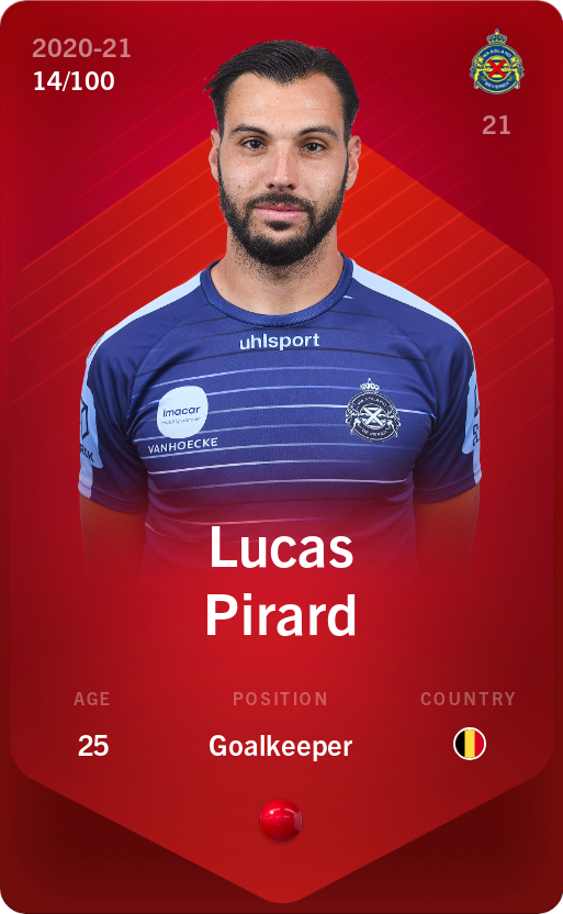 Sorare - Sorare Official - Lucas Pirard 2020-21 • Rare 14/100 - NFT # 107896710715892827662230845295150674738591030653943006520434496311453371388716