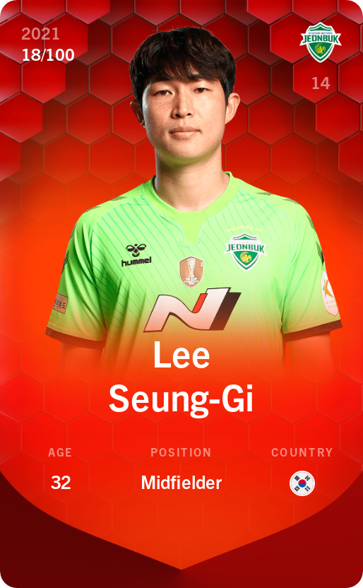 Sorare - Sorare Official - Lee Seung-Gi 2021-22 • Rare 18/100 - NFT # 107676698716804084732851022289546565714063774372478962341397363716065086138874