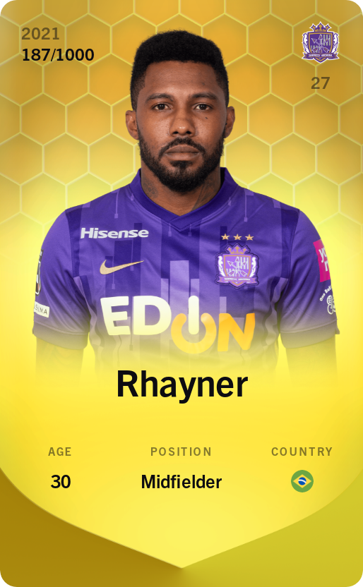 Sorare - Sorare Official - Rhayner 2021-22 • Limited 187/1000 - NFT # 91695409947777513414850373547806822423311287561017601875541091964312377893680