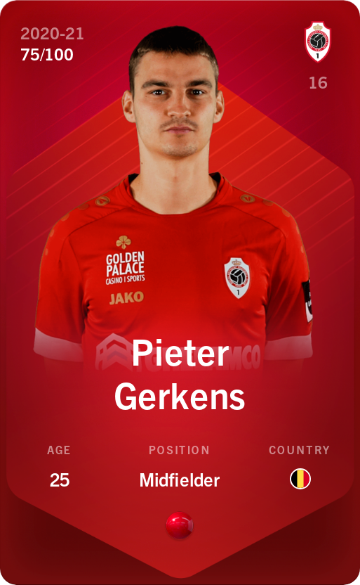 Sorare - Sorare Official - Pieter Gerkens 2020-21 • Rare 75/100 - NFT # 87070381785367024083888429727029824828005769074085686020758675148061459848056