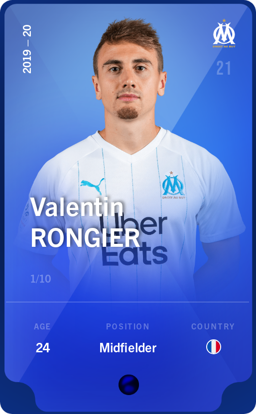 Sorare - Sorare Official - Valentin Rongier 2019-20 • Super Rare 1/10 - NFT # 17818241029041861427817523398976669532732995567437644649229808944308781813678