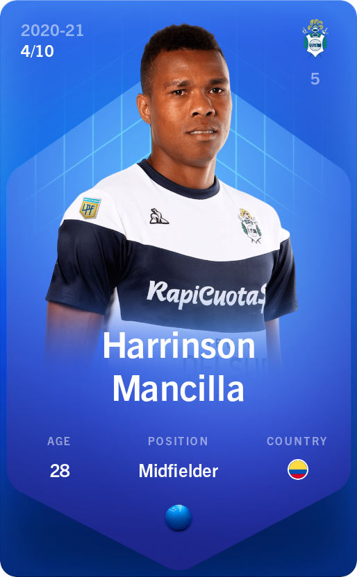 Sorare - Sorare Official - Harrinson Mancilla 2020-21 • Super Rare 4/10 - NFT # 68597042884697143083059636397233144481286910097223039913481844273484790706248
