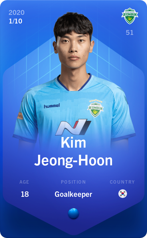 Sorare - Sorare Official - Kim Jeong-Hoon 2020-21 • Super Rare 1/10 - NFT # 3506010611241059862555969809625827051857901207302972681864064968263598354202