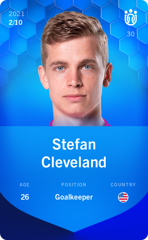 Sorare - Sorare Official - Stefan Cleveland 2021-22 • Super Rare 2/10 - NFT # 39423774207329288956684380167268016016950337964900184869229555584622075663717