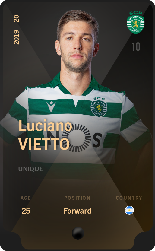 Sorare - Sorare Official - Luciano Vietto 2019-20 • Unique - NFT # 77197678637257085136206303347923097329218691324935012213779339018971088717158