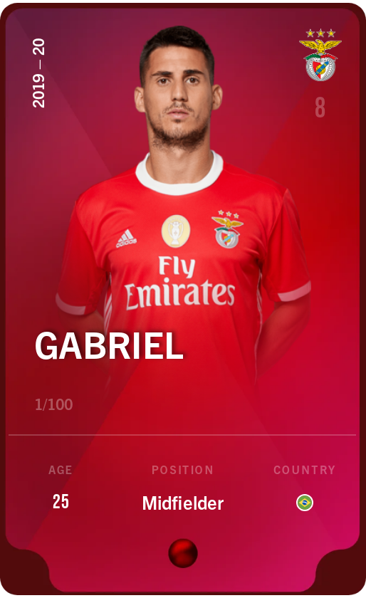 Sorare - Sorare Official - Gabriel 2019-20 • Rare 1/100 - NFT # 66650252145219287041279373495591707444076637688976540039253733974947849240310