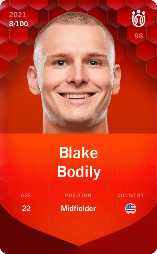 Sorare - Sorare Official - Blake Bodily 2021-22 • Rare 8/100 - NFT # 65462226684908400209628171767779594853688980265550969577545920932206766012548