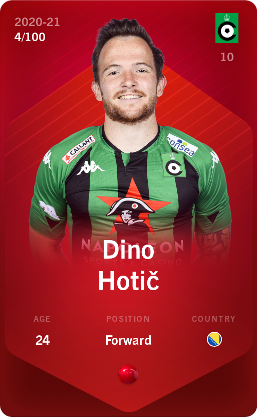 Sorare - Sorare Official - Dino Hotič 2020-21 • Rare 4/100 - NFT # 107632239468543265313792652382790596558014057831028965374566788782450037951192