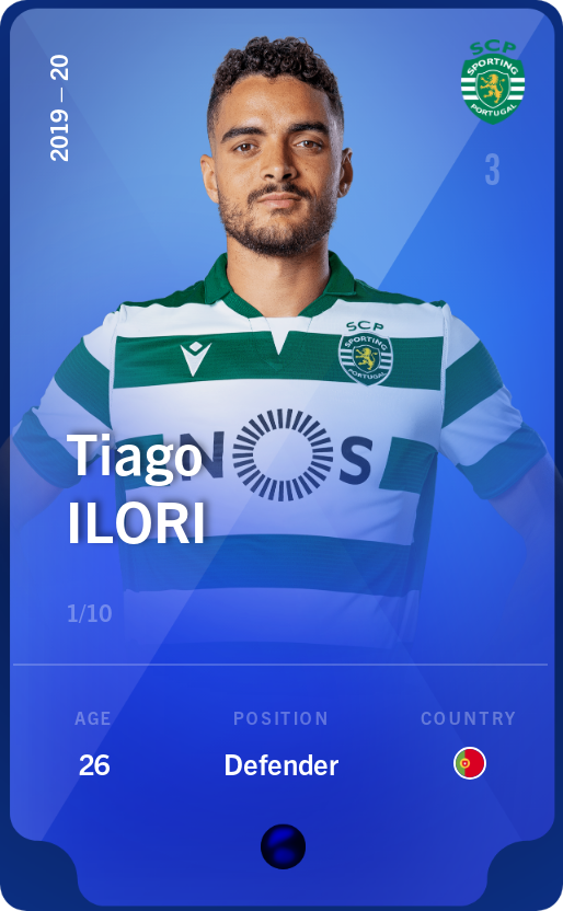 Sorare - Sorare Official - Tiago Ilori 2019-20 • Super Rare 1/10 - NFT # 98377312059680013367384356663588627290013324502615630959822470204687498428285