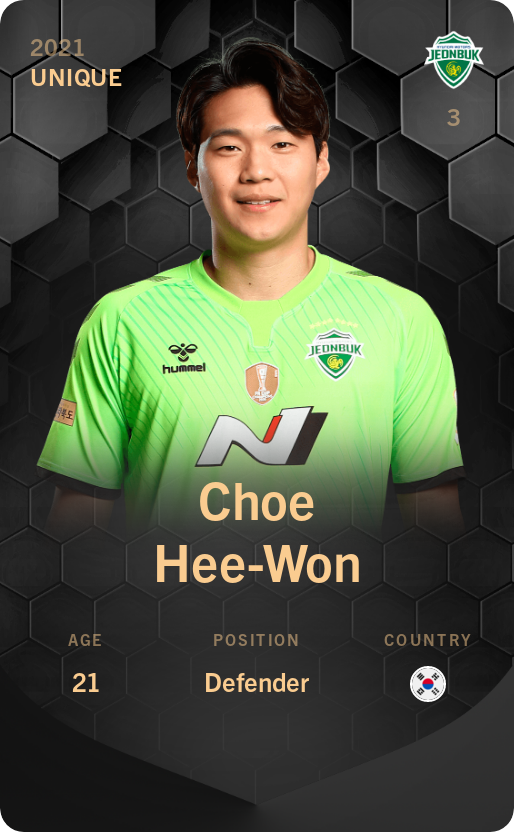 Sorare - Sorare Official - Choe Hee-Won 2021-22 • Unique - NFT # 105681589752101379525381775114497113031681539497191564559030792148360157601292