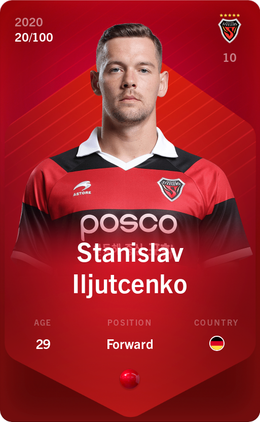 Sorare - Sorare Official - Stanislav Iljutcenko 2020-21 • Rare 20/100 - NFT # 65327730553232901569312596202070579603681809707632645019360253714090937405770