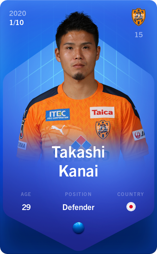 Sorare - Sorare Official - Takashi Kanai 2020-21 • Super Rare 1/10 - NFT # 16372652623565888395595285052626770364537012040185806123160579409309777834988