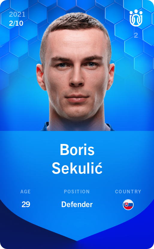 Sorare - Sorare Official - Boris Sekulić 2021-22 • Super Rare 2/10 - NFT # 99511378413903091220835032198862545649208110224016529727792596587217087799186