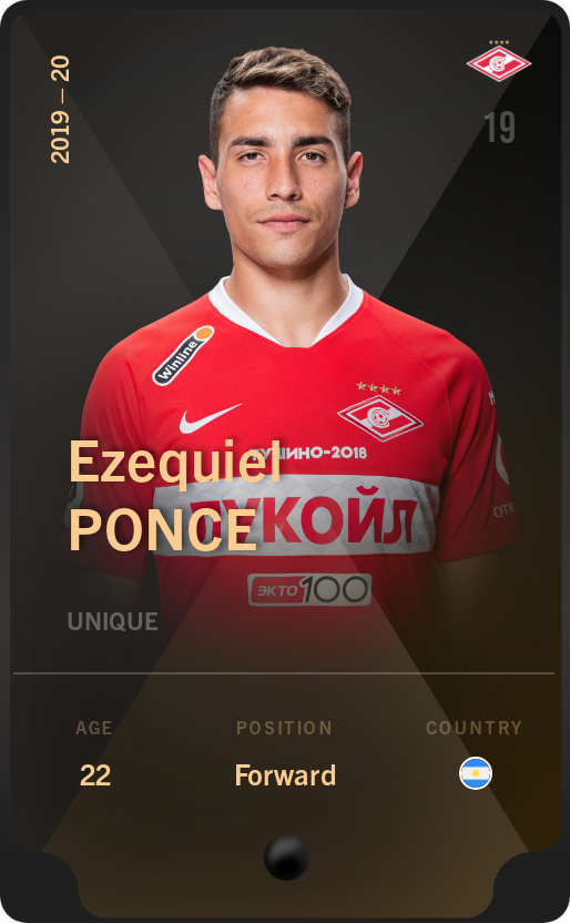 Sorare - Sorare Official - Ezequiel Ponce 2019-20 • Unique - NFT # 27082206510942332172525137280071978712518763832605095788720431572682726764272