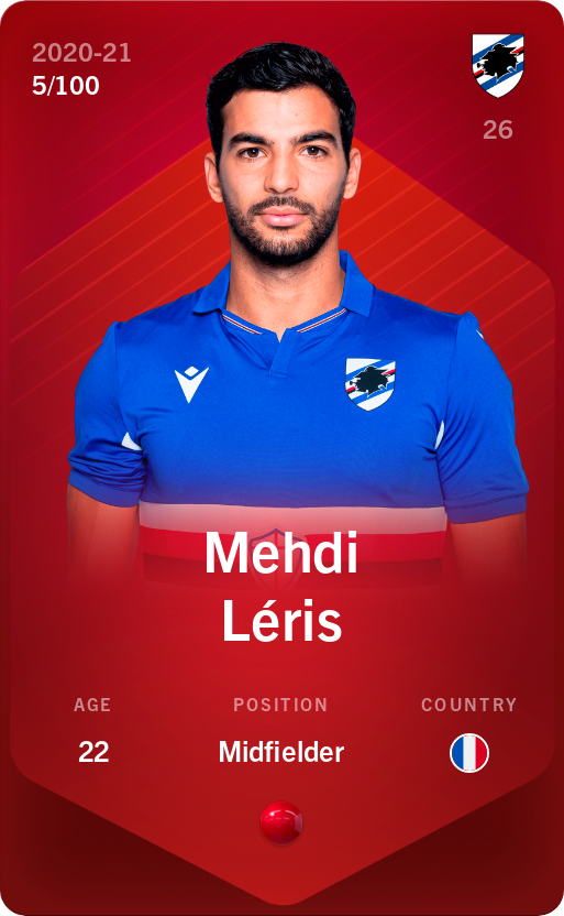 Sorare - Sorare Official - Mehdi Léris 2020-21 • Rare 5/100 - NFT # 20357807002532946438146061382993816612968517562408169301723159023661113350928