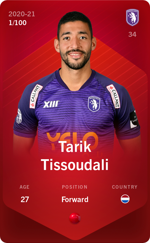 Sorare - Sorare Official - Tarik Tissoudali 2020-21 • Rare 1/100 - NFT # 108946768141274266907847945132629315132549093096663443652551596586983963657285