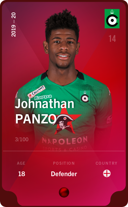 Sorare - Sorare Official - Johnathan Panzo 2019-20 • Rare 3/100 - NFT # 80216473456614502077444879471154935800606165685267275603178334508195691588227