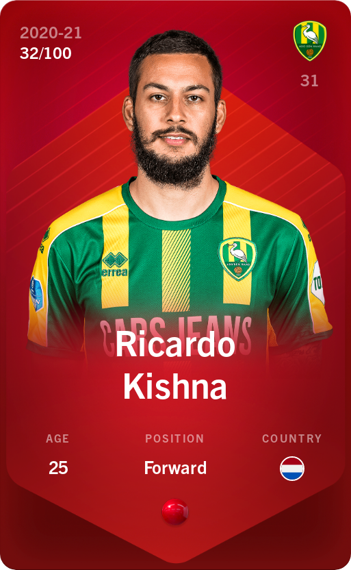 Sorare - Sorare Official - Ricardo Kishna 2020-21 • Rare 32/100 - NFT # 10369333802288449693058968803547159948824596857807911961091551244912075121571