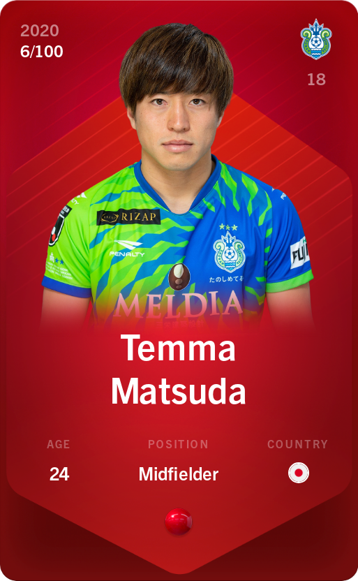 Sorare - Sorare Official - Temma Matsuda 2020-21 • Rare 6/100 - NFT # 56543981091002077542854758362893466967622893361445480686381097671402031368144