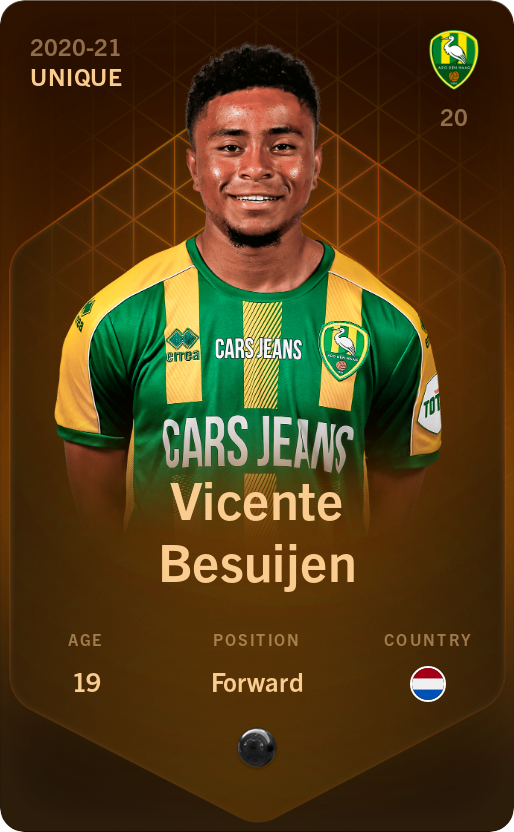 Sorare - Sorare Official - Vicente Besuijen 2020-21 • Unique - NFT # 19995537096495677210818914498205987927818037287478170394891221102763251846317