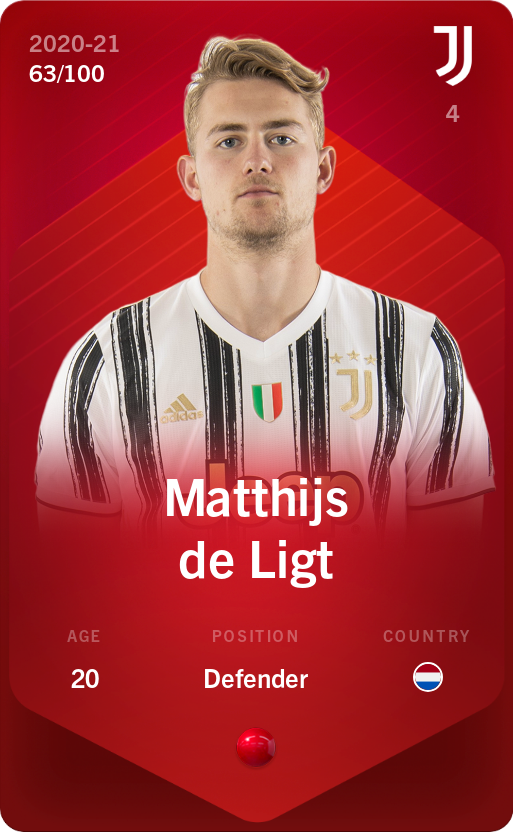 Sorare - Sorare Official - Matthijs de Ligt 2020-21 • Rare 63/100 - NFT # 3214751916719809082119475771668860318010118069679318101095132083505818881046