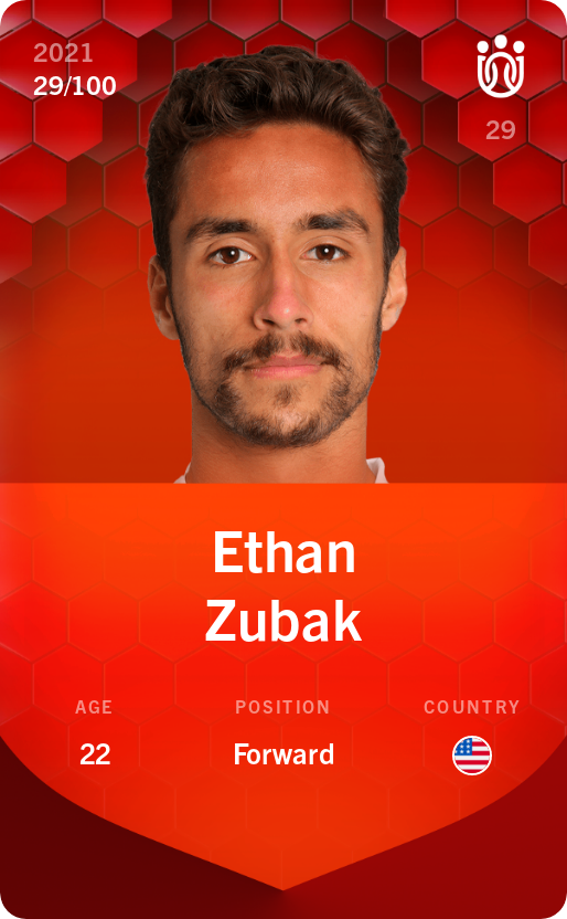 Sorare - Sorare Official - Ethan Zubak 2021-22 • Rare 29/100 - NFT # 91212253049027030054816273687884458160423754307300437689293319963475683038809