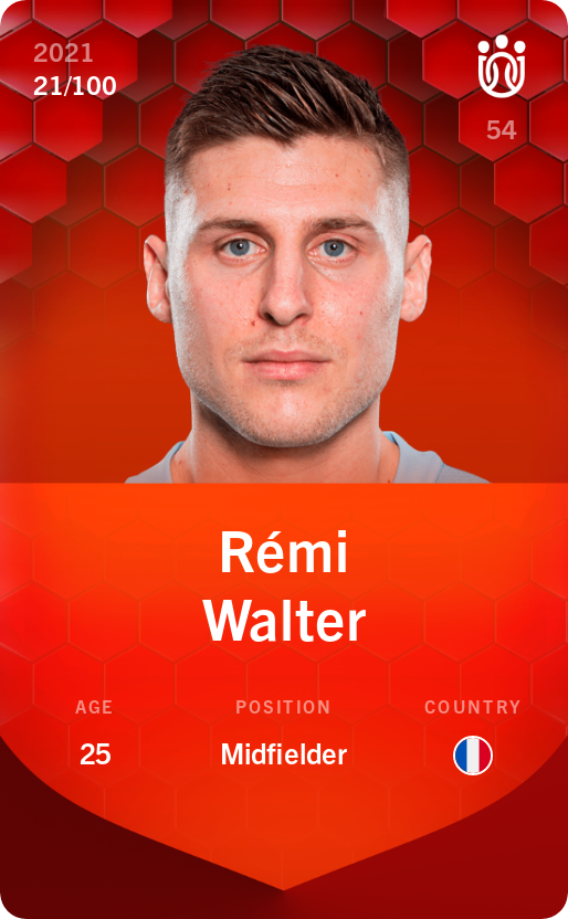 Sorare - Sorare Official - Rémi Walter 2021-22 • Rare 21/100 - NFT # 58526306593393778813827043633141855258691256061608169081794060253141858637659