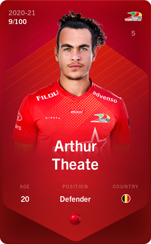 Sorare - Sorare Official - Arthur Theate 2020-21 • Rare 9/100 - NFT # 296565191392467954346410603032487889065299830622245661833019378724611688158