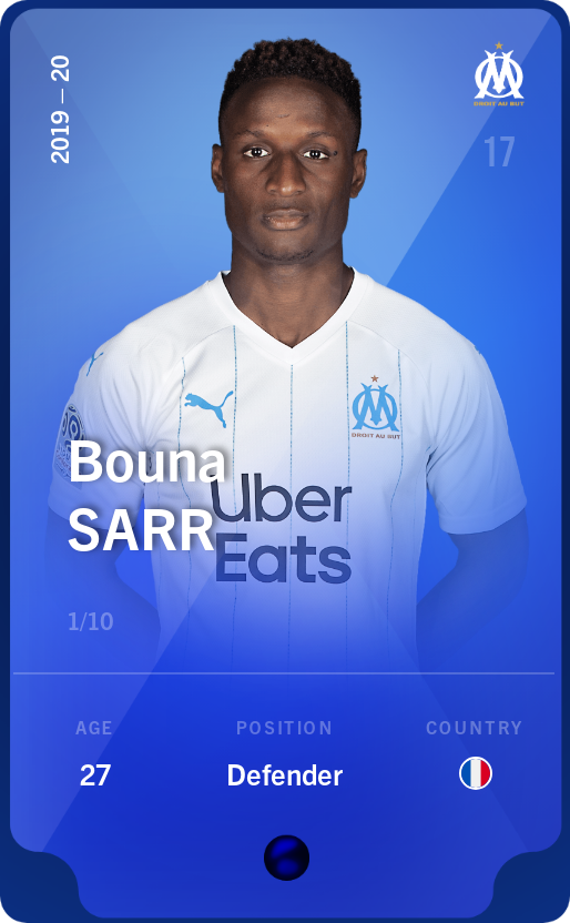 Sorare - Sorare Official - Bouna Sarr 2019-20 • Super Rare 1/10 - NFT # 33576227728924677435323144742691068684268509932794476337669905074965755974392