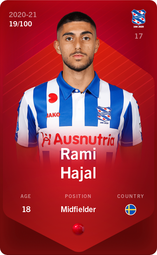 Sorare - Sorare Official - Rami Hajal 2020-21 • Rare 19/100 - NFT # 56215981444023533394083565793181144774916664804165098769963943071564998234790