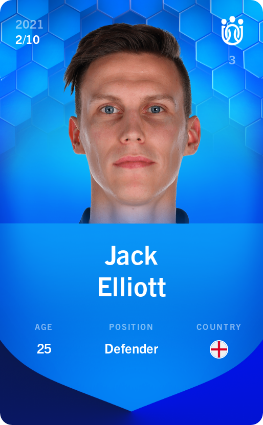 Sorare - Sorare Official - Jack Elliott 2021-22 • Super Rare 2/10 - NFT # 7758114800733872897587469712367063677362102602718836171864434032879201397659
