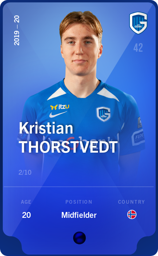 Sorare - Sorare Official - Kristian Thorstvedt 2019-20 • Super Rare 2/10 - NFT # 62204829492353538341335768551382924849763729463253770879781433694647928056675