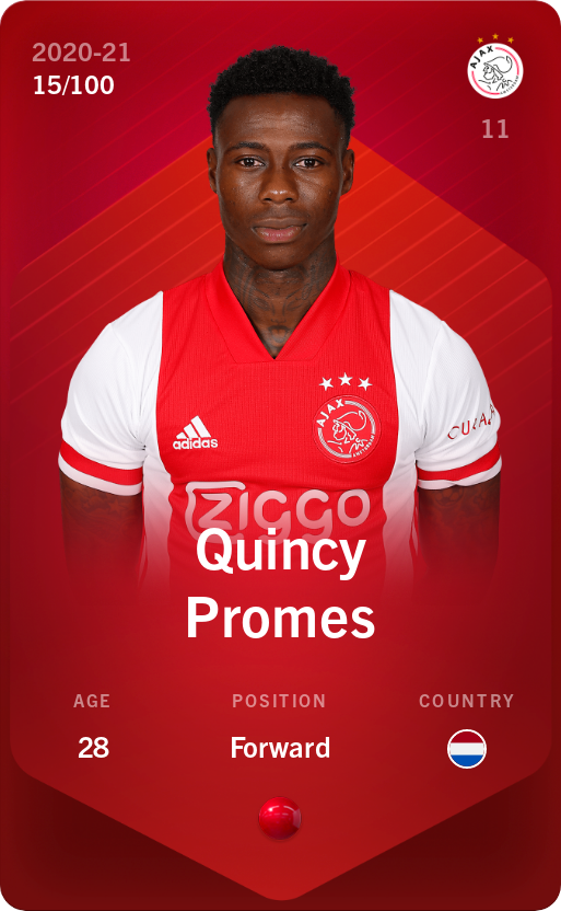 Sorare - Sorare Official - Quincy Promes 2020-21 • Rare 15/100 - NFT # 62116584246793136218021962630565260625315536468212593577903076888610549054139