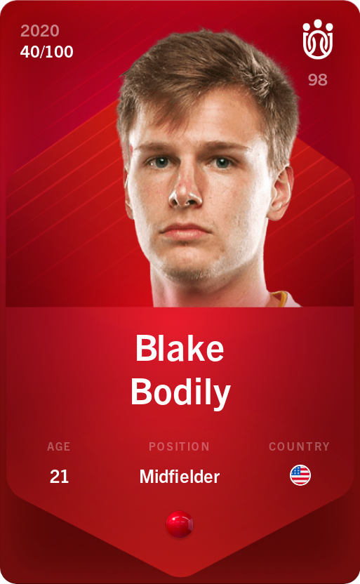 Sorare - Sorare Official - Blake Bodily 2020-21 • Rare 40/100 - NFT # 101603046095631540919093313164048620848710620383804865623103585683597586808441