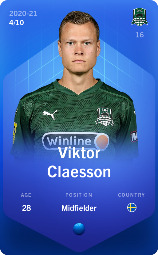 Sorare - Sorare Official - Viktor Claesson 2020-21 • Super Rare 4/10 - NFT # 59328033994046322331969094141216418385620101634226724635968516404732211892657