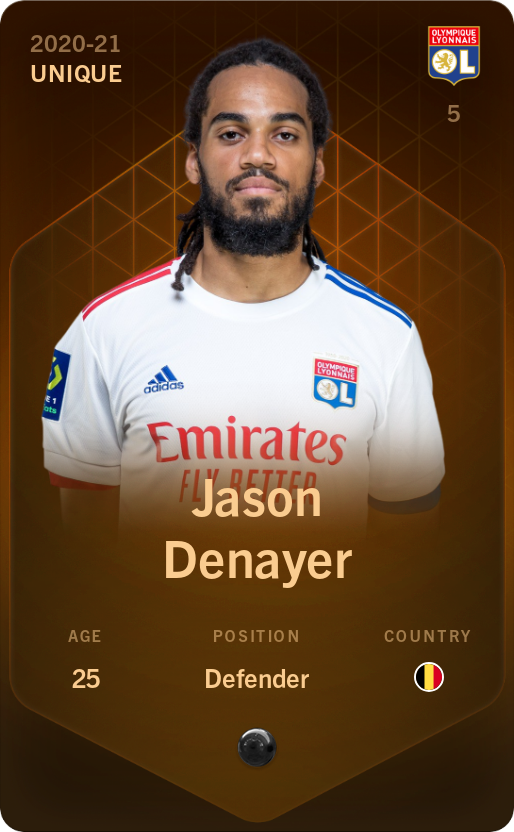 Sorare - Sorare Official - Jason Denayer 2020-21 • Unique - NFT # 92435832338212565322600290780141211733926452701386855861050390435040666401407