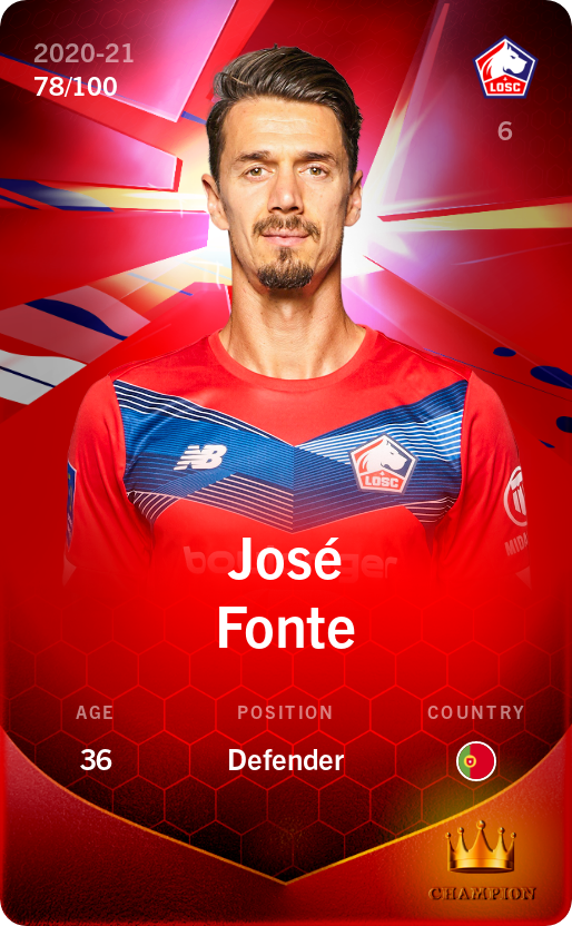 Sorare - Sorare Official - José Fonte 2020-21 • Rare 78/100 - NFT # 26815066274039354982430873164495717359982886495012386865686630769276758339798