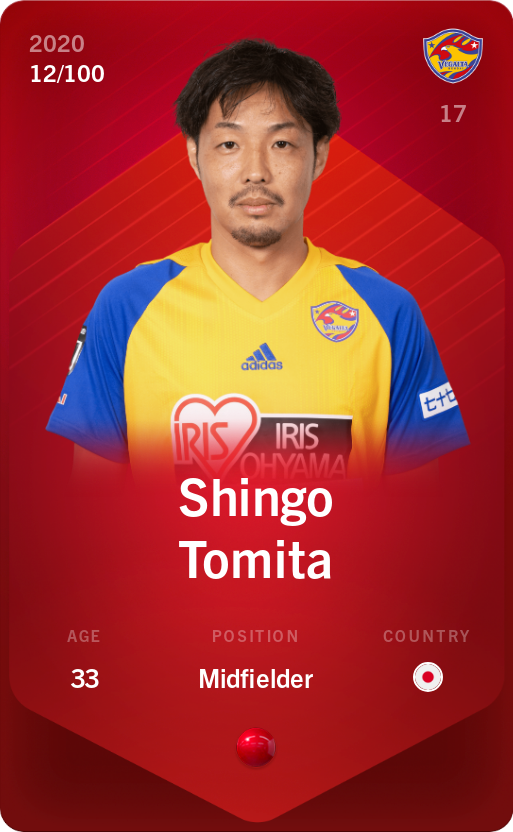 Sorare - Sorare Official - Shingo Tomita 2020-21 • Rare 12/100 - NFT # 15832713134945829367792046490571206540040128492207190715559054170707560201062